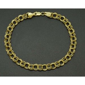 10K Yellow Solid Gold Charm 5mm Oval Chain Bracelet 2.7gr 7 1/2